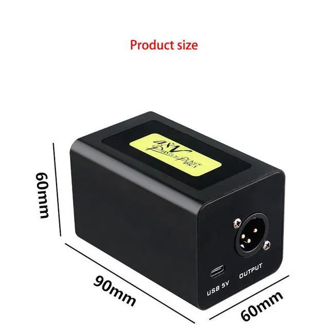 Alt view image 7 of 7 - 48V Power Supply for Condenser Microphones Stable Gain & Low-Noise Adapter, Essential Live Streaming Accessory - black