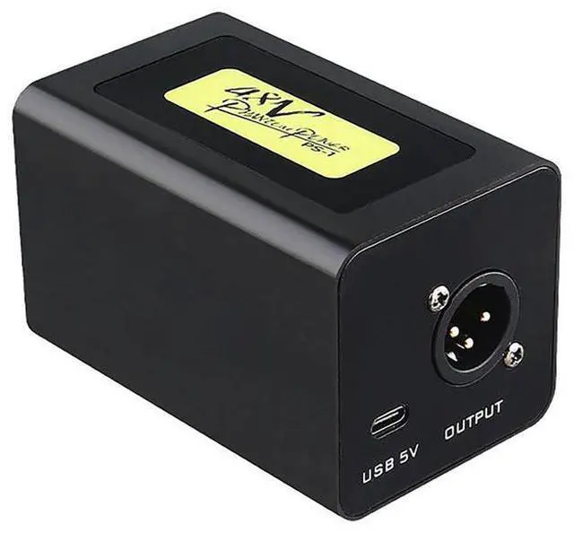 Main image of 48V Power Supply for Condenser Microphones Stable Gain & Low-Noise Adapter, Essential Live Streaming Accessory - black