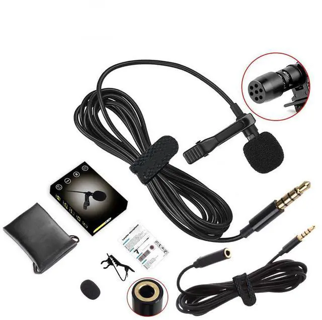 Main image of 2m Lapel Mic with Extension Cord Clip-On Condenser Microphone for Classroom, Lectures, Guided Tours & Interviews, Compact & Lightweight