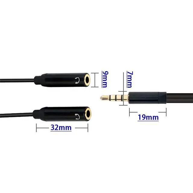 Alt view image 4 of 4 - GAZ-CB48 3.5mm Stereo Y-Splitter Cable Male to Dual Female, 3.5mm TRS Audio Adapter for Headphones/Microphones