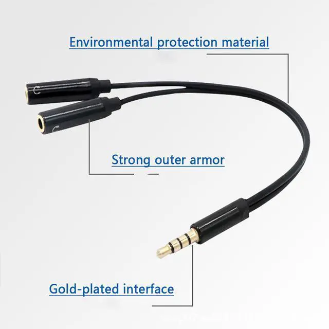Alt view image 3 of 4 - GAZ-CB48 3.5mm Stereo Y-Splitter Cable Male to Dual Female, 3.5mm TRS Audio Adapter for Headphones/Microphones