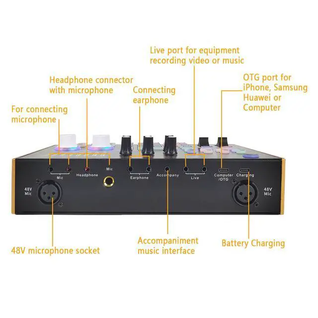 Alt view image 6 of 7 - GAX-N8 Home USB Bluetooth Sound Card English Version, for PC / Smartphone / Live Streaming / Recording