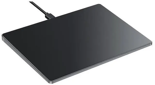 Main image of Wired USB Trackpad for Windows 7/10 Laptops/Desktops Multi-Touch Navigation, Plug-and-Play, Slim Aluminum Portable Touchpad Mouse - black