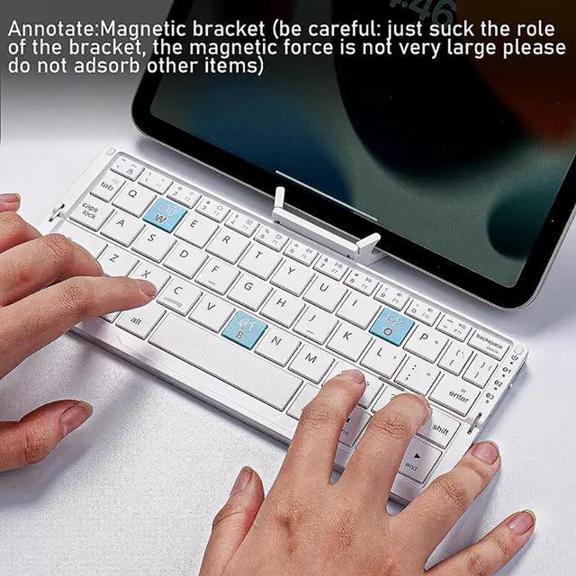 Alt view image 2 of 6 - Foldable Bluetooth Mini Keyboard Portable, Universal for Phone / Tablet, Compact Folding Wireless Keyboard