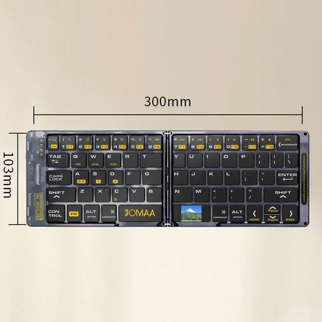 Alt view image 6 of 6 - Transparent Foldable Triple-Mode Wireless Keyboard Portable, Quiet Scissor Keys, Multi-Device for Office/Travel