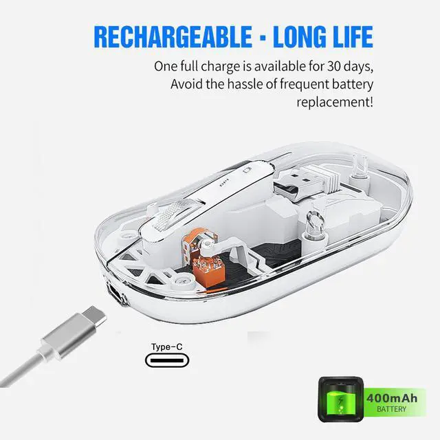 Alt view image 6 of 7 - Transparent Foldable Triple-Mode Wireless Keyboard Portable, Quiet Scissor Keys, Multi-Device for Office/Travel green