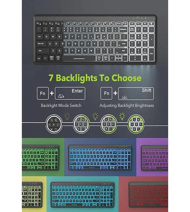Alt view image 7 of 7 - 2.4G + Bluetooth Dual Mode Rechargeable Keyboard & Mouse Combo Low-Latency Response, RGB Backlit, Silent Ergonomic Design for Office/Gaming