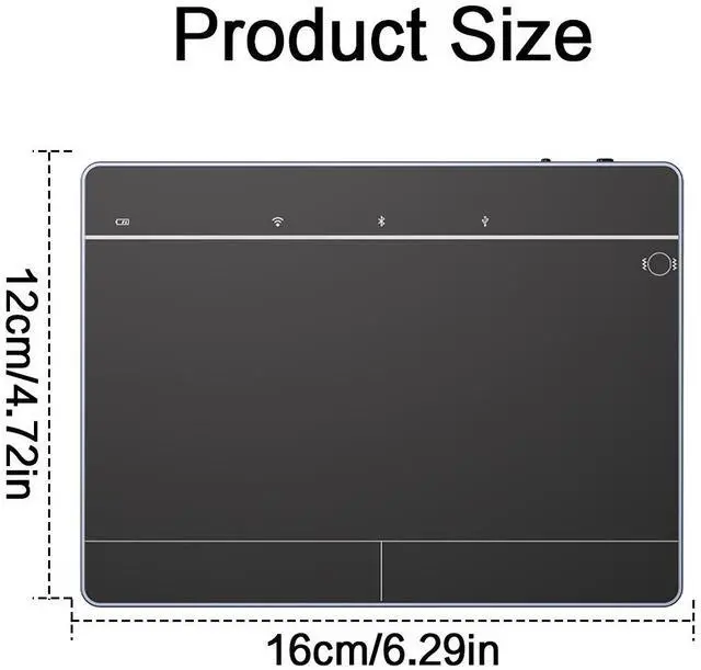 Alt view image 7 of 7 - Wireless & Wired Touchpad Mouse Bluetooth/2.4G/USB-C, with Left/Right Buttons, Supports Windows/macOS, Multi-Gesture Control & Precision Trackpad