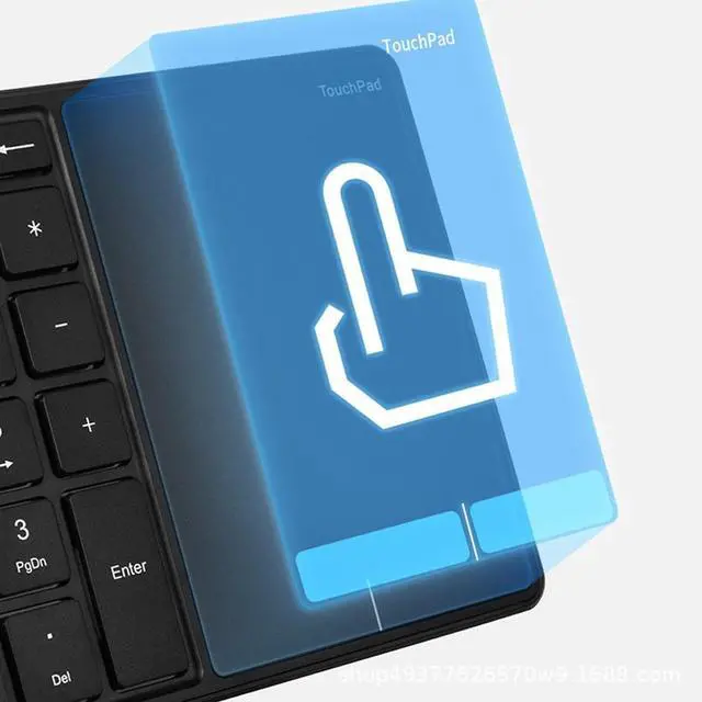 Alt view image 3 of 7 - 2.4GHz Wireless Numeric Keypad with Touchpad 22-Key Mini Keyboard, Multi-Device Switching for Office/Data Entry - black