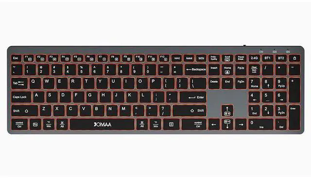 Main image of Multi-Device Wireless Bluetooth Keyboard for Laptop RGB Backlit & Silent Keys for Office, Business & Home Use