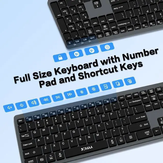 Alt view image 3 of 7 - Multi-Device Wireless Bluetooth Keyboard for Laptop RGB Backlit & Silent Keys for Office, Business & Home Use