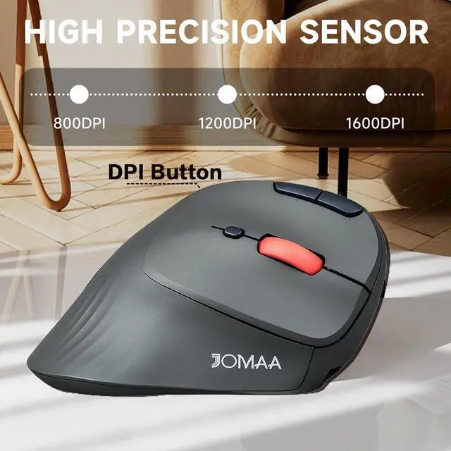 Alt view image 4 of 7 - Wireless Vertical Trackball Mouse Dual Mode BT + 2.4G Connectivity, 650mAh Rechargeable Battery, Ergonomic Thumb-Operated Rollerball
