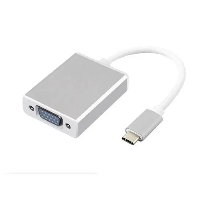 Alt view image 3 of 5 - USB 3.1 Type-C to VGA Adapter Cable 1080p HD Video Converter, Plug-and-Play, for Laptop/PC to Monitor/Projector
