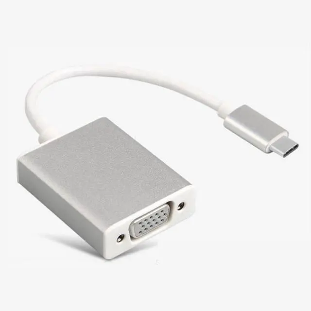 Alt view image 2 of 5 - USB 3.1 Type-C to VGA Adapter Cable 1080p HD Video Converter, Plug-and-Play, for Laptop/PC to Monitor/Projector