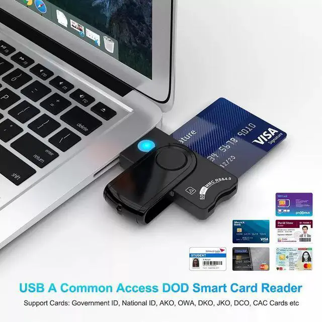 Alt view image 5 of 6 - USB 2.0 Smart Card Reader with SD/TF/SIM Slots Multi-Function Tax Declaration Reader for IC Bank Cards, National ID, CAC, ATM & Memory Cards