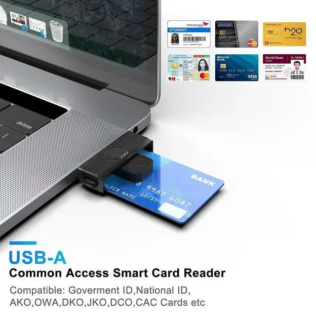 Alt view image 2 of 7 - USB Smart Card Reader Supports Smart Card/SIM/ID/CAC, USB 2.0 CCID, ISO 7816 Compliant, Plug-and-Play for Windows, Linux, macOS