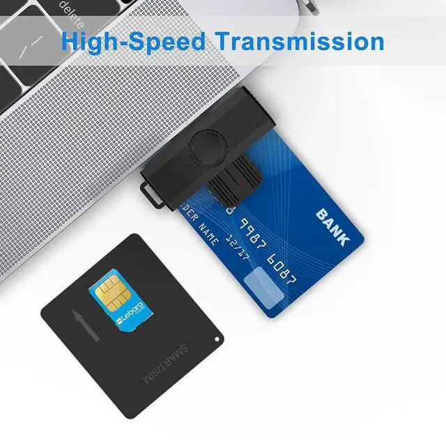 Alt view image 7 of 7 - USB Smart Card Reader Supports Smart Card/SIM/ID/CAC, USB 2.0 CCID, ISO 7816 Compliant, Plug-and-Play for Windows, Linux, macOS