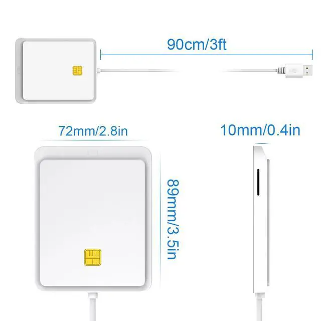 Alt view image 3 of 6 - Multi-Function Smart Card Reader Supports SIM / CAC / ID / IC Bank Cards, Tax Declaration & Memory Card Reader, Multi-OS Compatible