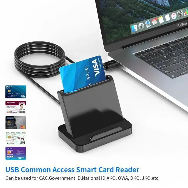 Alt view image 5 of 7 - Smart CAC Card Reader with Phone Stand USB 2.0 for SIM / IC / ATM / ID / Tax Declaration, Multi-OS Smart Chip Card Reader