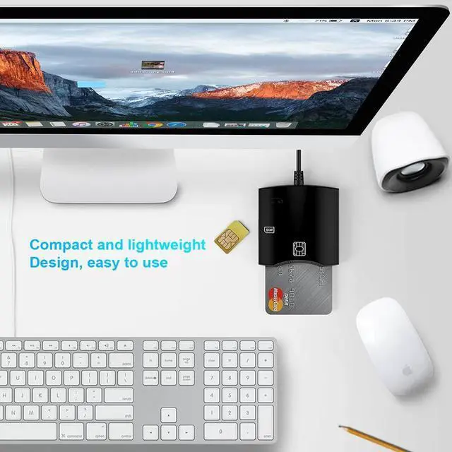 Alt view image 2 of 7 - USB Smart Card Reader Supports CAC / Bank / ATM / Tax / IC / SIM / ID Cards, Plug-and-Play for Windows, Mac, Linux