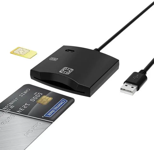 Alt view image 5 of 7 - USB Smart Card Reader Supports CAC / Bank / ATM / Tax / IC / SIM / ID Cards, Plug-and-Play for Windows, Mac, Linux