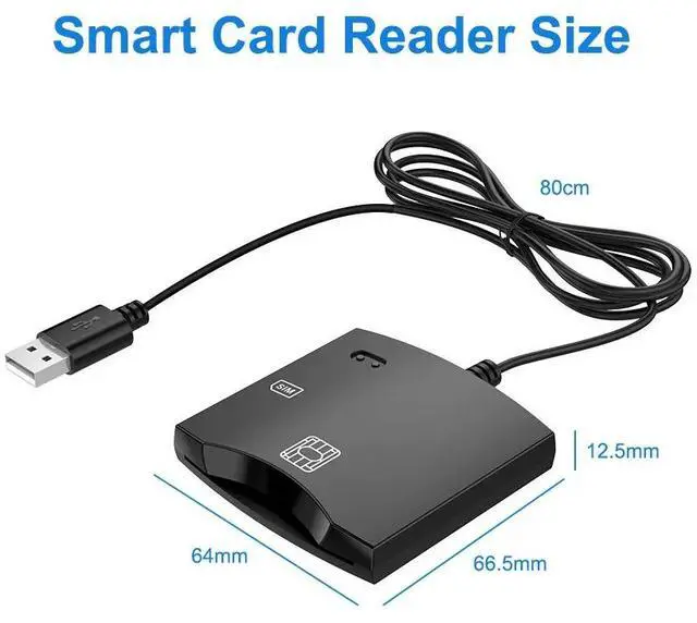 Alt view image 7 of 7 - USB Smart Card Reader Supports CAC / Bank / ATM / Tax / IC / SIM / ID Cards, Plug-and-Play for Windows, Mac, Linux
