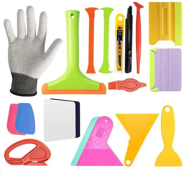 Main image of 19-in-1 Car Wrapping Tool Set Professional Squeegee Kit with Wrap Cutter, Edge Trimming Tools, and Bubble Removal Scrapers for Vinyl Wrap / Window Tint