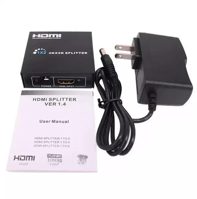 Alt view image 5 of 5 - 4K x 2K HDMI 1x2 Splitter 1 Input 2 Output High-Speed Video Duplicator, Supports 3D, Audio Sync, for Gaming Console / PC / Blu-ray