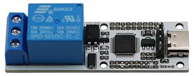 Main image of USB Relay Serial Control Relay Module 1Channel, Type-C Interface, Optocoupler Protection, PC Software Control -DSTUR-T10