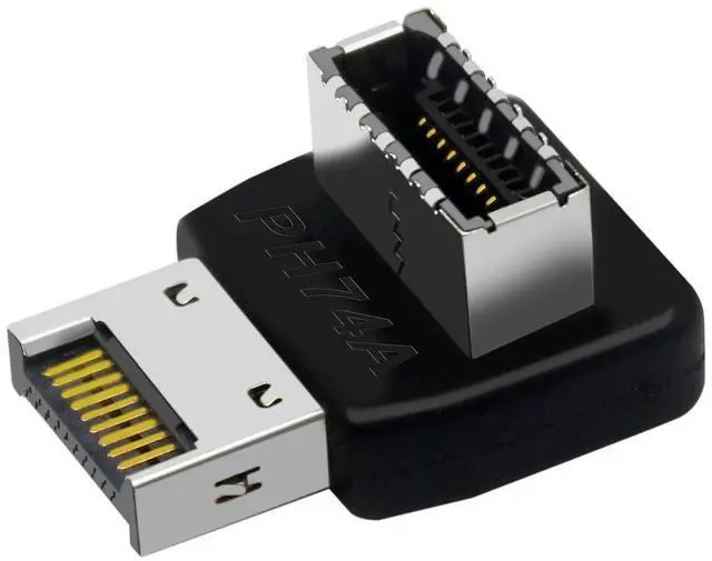 Alt view image 3 of 3 - Motherboard USB 3.1 Type-E 90-Degree Angled Adapter Type-C Front Panel Connector with Housing, Solves Cable Clearance Issues in ITX/Mini PCs - PH74A