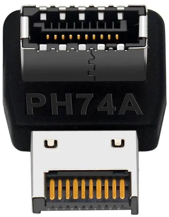 Alt view image 2 of 3 - Motherboard USB 3.1 Type-E 90-Degree Angled Adapter Type-C Front Panel Connector with Housing, Solves Cable Clearance Issues in ITX/Mini PCs - PH74A