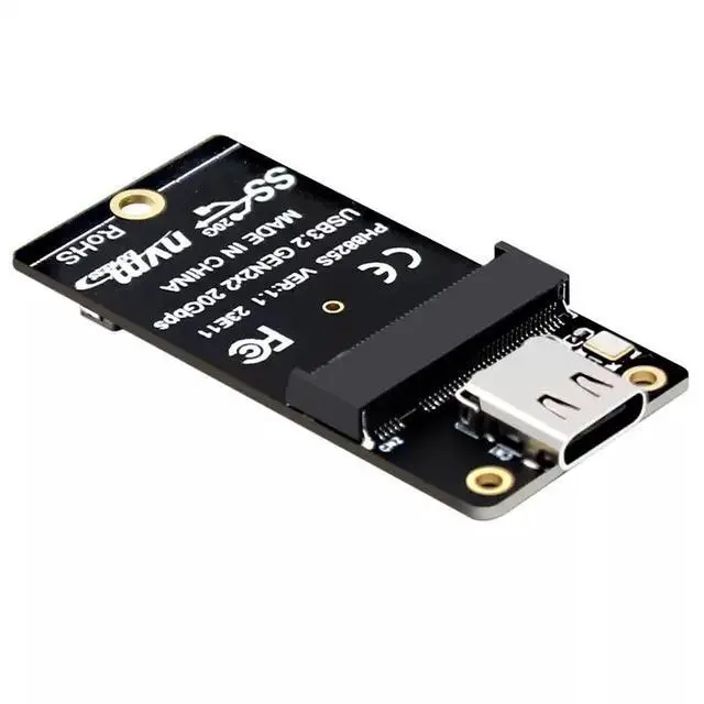 Alt view image 3 of 4 - M.2 to USB-C NVMe SSD Adapter Board ASM2364 Bridge Chip, USB 3.2 Gen2x2 20Gbps, Supports 2230/2242/2260/2280 NVMe Drives, Plug-and-Play
