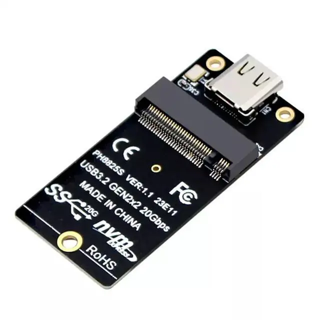 Alt view image 4 of 4 - M.2 to USB-C NVMe SSD Adapter Board ASM2364 Bridge Chip, USB 3.2 Gen2x2 20Gbps, Supports 2230/2242/2260/2280 NVMe Drives, Plug-and-Play