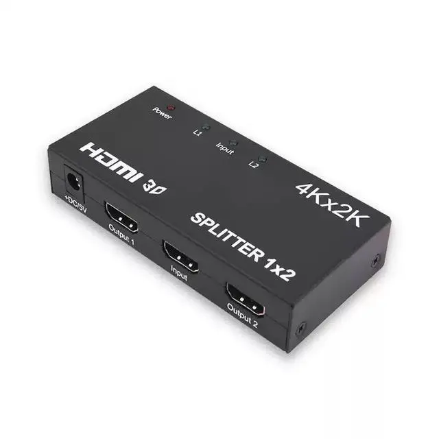 Alt view image 4 of 5 - HDMI Splitter 1 in 2 Out 4K 2K UHD Video Distributor, One Input to Dual Outputs, Supports 3D, for HDTV/Projector/Gaming Console