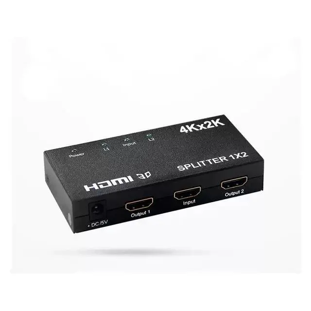 Alt view image 2 of 5 - HDMI Splitter 1 in 2 Out 4K 2K UHD Video Distributor, One Input to Dual Outputs, Supports 3D, for HDTV/Projector/Gaming Console