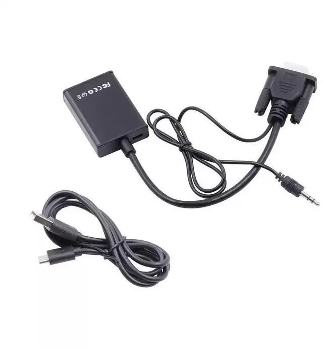 Alt view image 7 of 7 - VGA to HDMI Adapter with USB Audio & Power Male VGA to Female HDMI Converter, 1080p Video + Audio Sync, for PC/Laptop to HDTV/Projector - 25cm