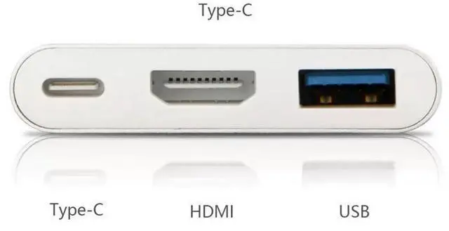 Alt view image 3 of 4 - USB-C to HDMI + USB 3.0 High-Speed Adapter Aluminum 4K@30Hz Video Converter, Extends Display & Adds USB-A Port for Laptop/Phone
