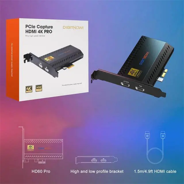 Alt view image 7 of 7 - High-Definition PCIe HDMI Video Capture Card 4K 60fps, for Gaming Streaming, Medical Ultrasound, B-Mode Imaging & Video Conferencing, Low Latency