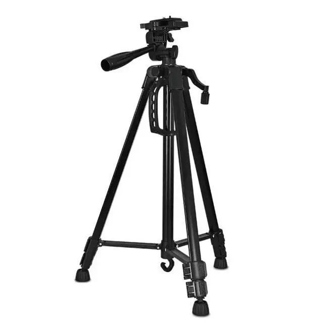 Alt view image 2 of 4 - Portable 3366 Tripod Stand Multi-Function Floor Tripod for Phone/Live Streaming/Vlog/Photography, Selfie Video Recording, Lightweight & Adjustable - black