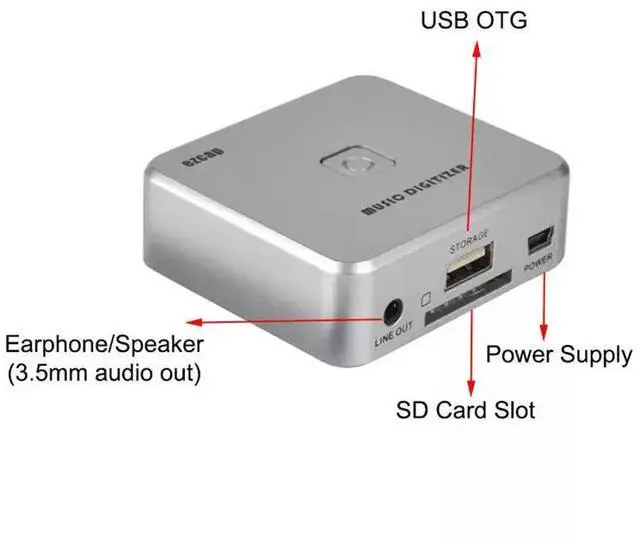 Alt view image 2 of 6 - EZCAP241 Music Digitizer Audio Capture Recorder Record Analog Music to MP3, Directly to USB Drive or SD Card (No Computer Needed), 3.5mm & L/R RCA Input