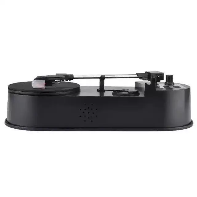 Alt view image 2 of 6 - Mini Turntable Record Player Vinyl to MP3 Converter, Portable LP Digitizer with Built-in Speaker, 33/45 RPM, Direct USB/SD Recording, No Computer Needed - ezcap613P