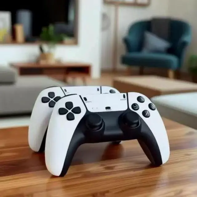 Alt view image 2 of 5 - M15 2.4G Wireless Dual Gamepad Set for PC / Android TV / PS3 2 Controllers + 1 USB Receiver, Dual Vibration, Plug-and-Play Retro Gaming Stick
