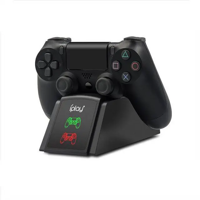 Alt view image 3 of 6 - Dual Charging Station for PS4 Controller 2-Slot Gamepad Charger Dock, Compatible with PS4/PS4 Slim/PS4 Pro, with LED Indicator- black