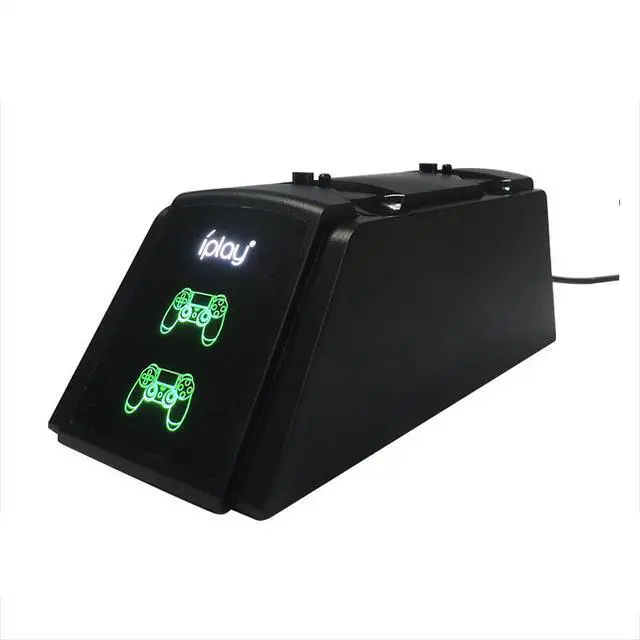Alt view image 2 of 6 - Dual Charging Station for PS4 Controller 2-Slot Gamepad Charger Dock, Compatible with PS4/PS4 Slim/PS4 Pro, with LED Indicator- black