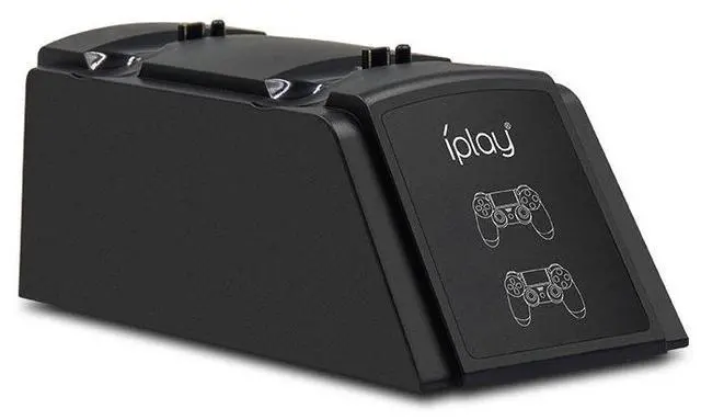 Main image of Dual Charging Station for PS4 Controller 2-Slot Gamepad Charger Dock, Compatible with PS4/PS4 Slim/PS4 Pro, with LED Indicator- black