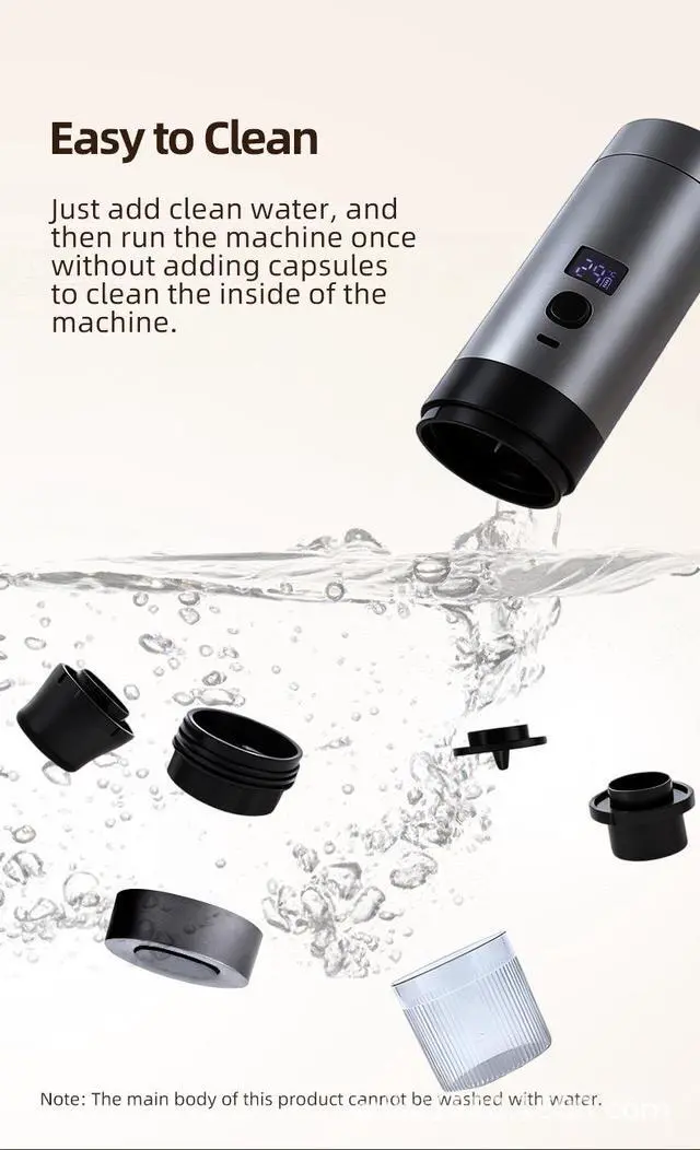 Alt view image 6 of 7 - Wireless Portable Espresso Machine Rechargeable Battery Powered, Supports Coffee Capsules & Grounds, 20Bar Pressure, Compact Travel Design