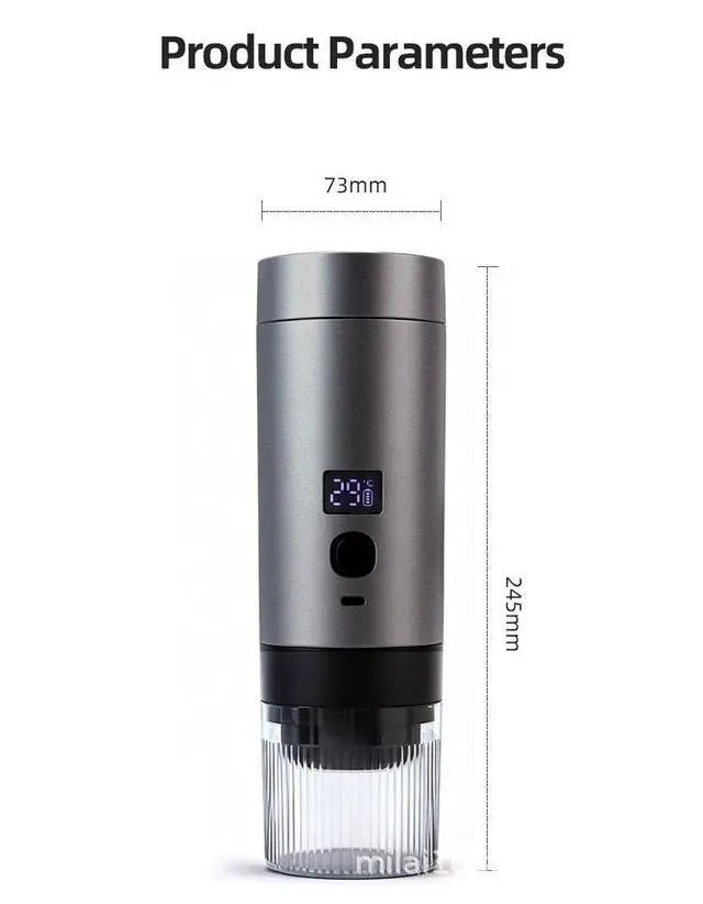 Alt view image 7 of 7 - Wireless Portable Espresso Machine Rechargeable Battery Powered, Supports Coffee Capsules & Grounds, 20Bar Pressure, Compact Travel Design