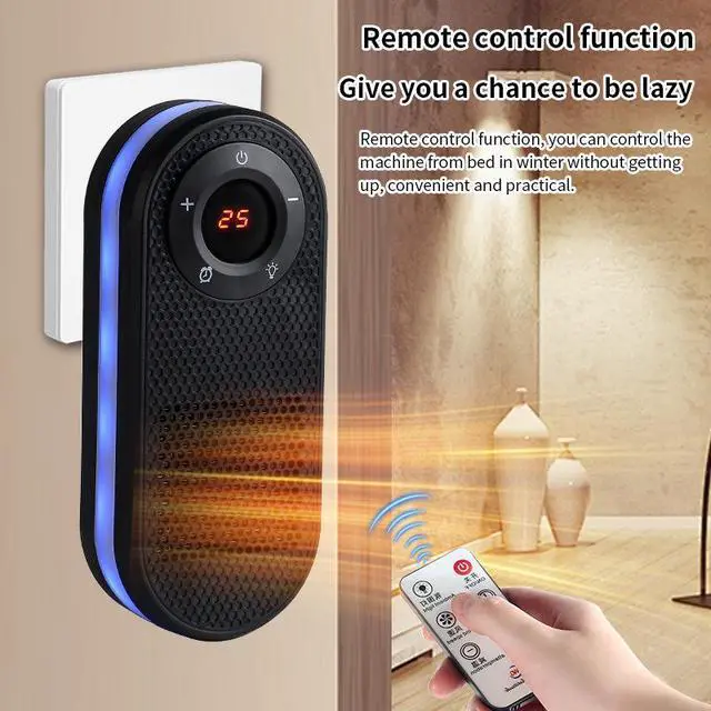 Alt view image 3 of 7 - Desktop Small Heater PTC Ceramic Silent Electric Heater with Digital Display for Home Office Use