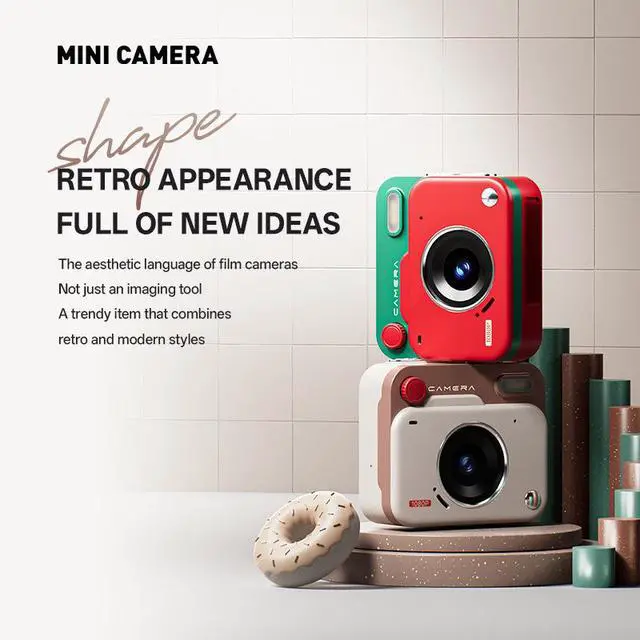 Alt view image 3 of 7 - Retro Mini CCD Digital Camera Compact Vintage Style, HD Photo & Video, Pocket-Sized for Students / Campus / Travel / Vlog