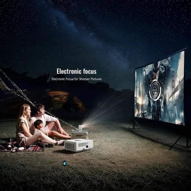 Alt view image 4 of 7 - Rechargeable Battery-Powered Mini Projector 4K Supported, Auto Keystone Correction, WiFi & Bluetooth, Compact Portable for Home Theater, Camping & Travel